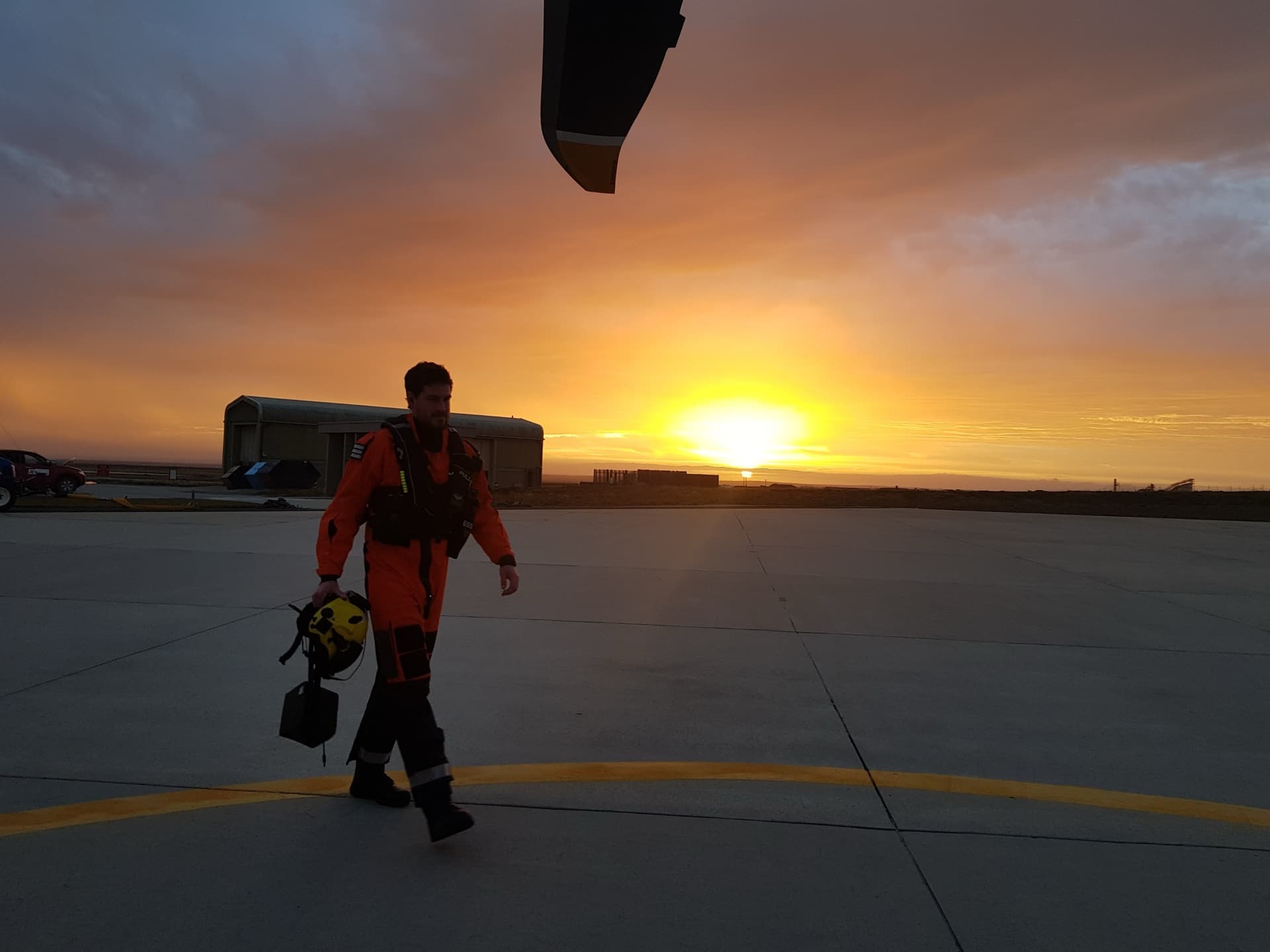 Helicopter in flight